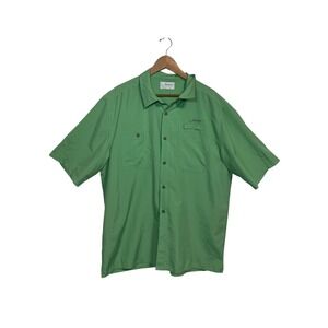 Jawbone Tackle Co Fishing Shirt Mens XL Green Short Sleeve Vented Button Up